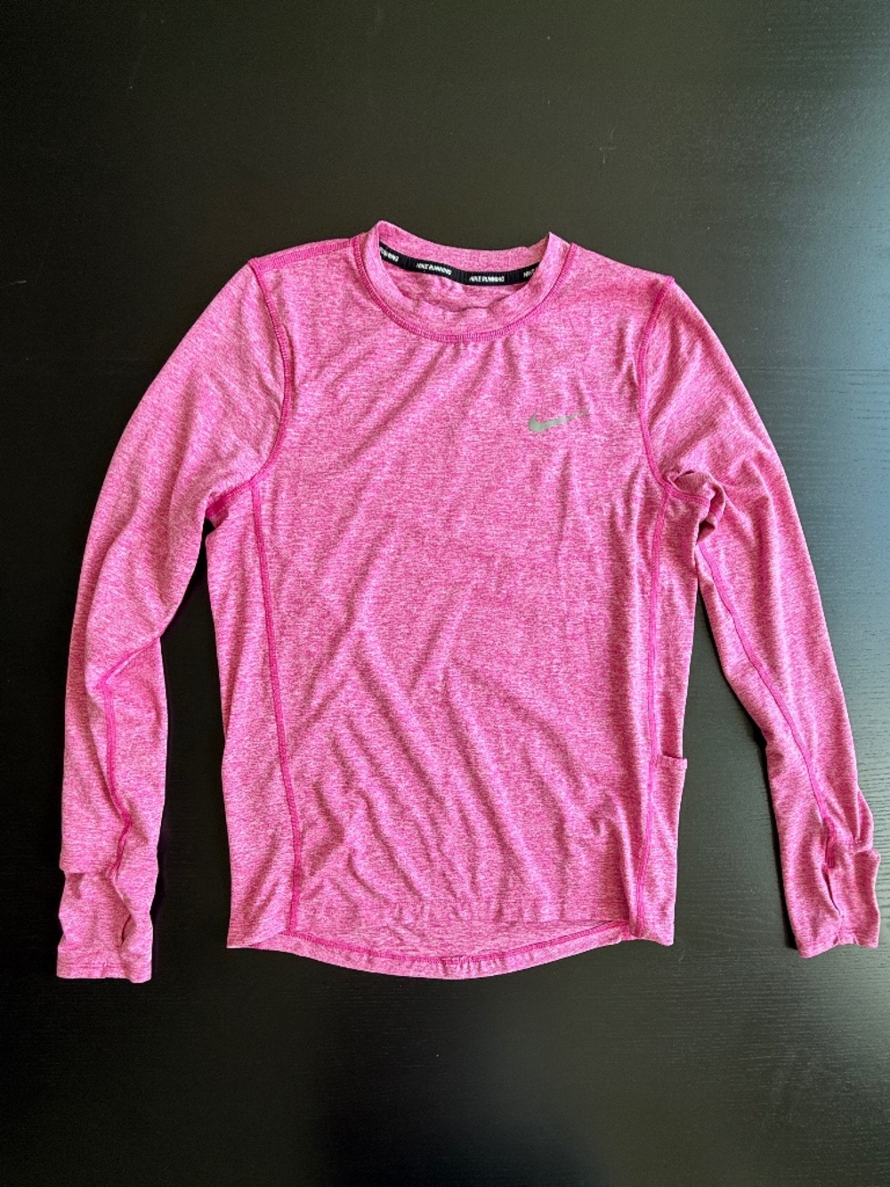 Nike Running Dri-FIT Long Sleeve Shirt Women's XS Pink Heather Athletic Top